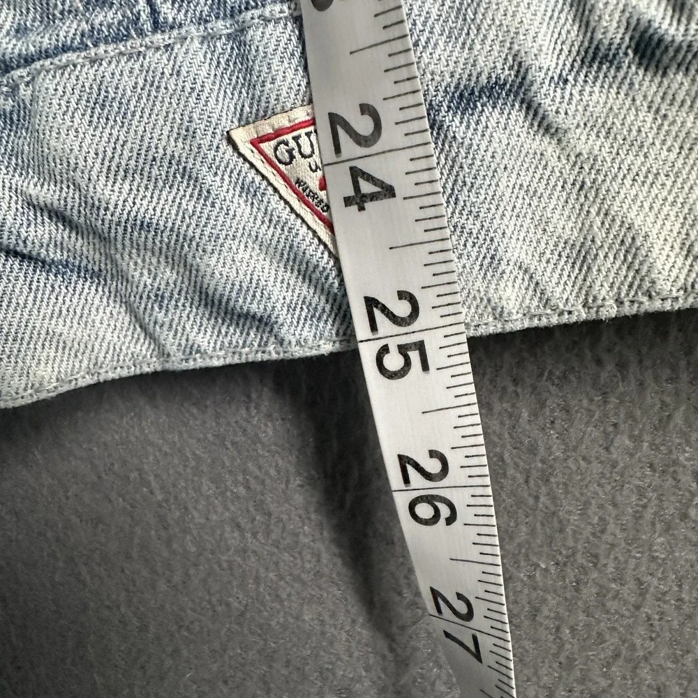 Guess Denim Jacket Mens Large Blue‎ Light Wash Button Front Pockets JMLXN1R0LF0